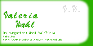 valeria wahl business card